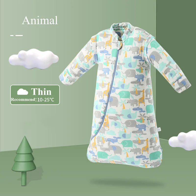 LZH 2022 Autumn Winter Sleeping Bag For Baby Pure Cotton Pajamas For Newborn Baby Boys Girls Clothes 0-5T Anti-Kick Sleeping Bag