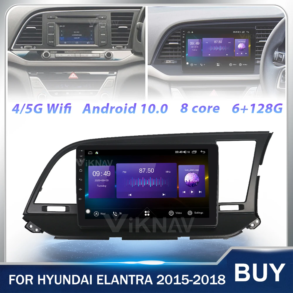 

Автомагнитола 9 дюймов, Android, GPS-навигация для Hyundai Elantra 2015 2016 2017 2018 RHD, автомобильный мультимедийный плеер, стерео головное устройство 128G
