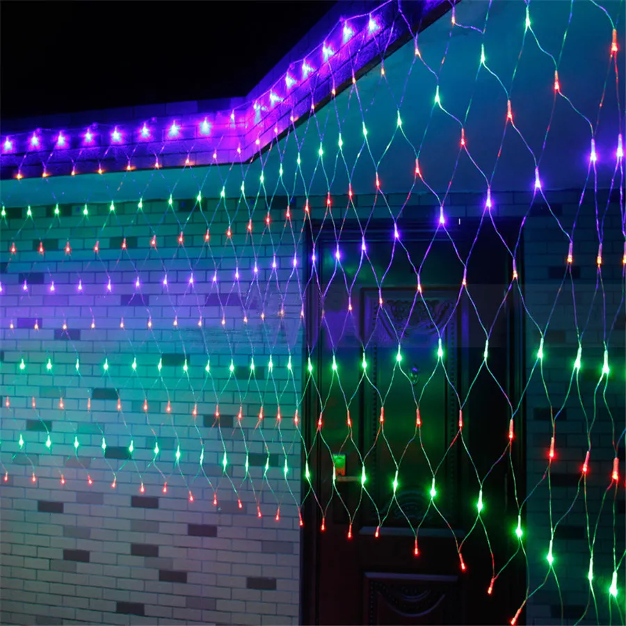 Thrisdar 10X1M 580 LED Window Curtain Fairy String Light Christmas Wedding Party Home Garden Net Mesh Garland | Лампы и освещение