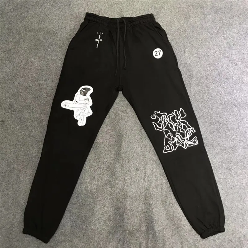 

Travis Scott Astroworld Cactus Jack Mask On Sweatpants Women Men 1:1 High Quality Pants Drawstring Joggers Sweatpants