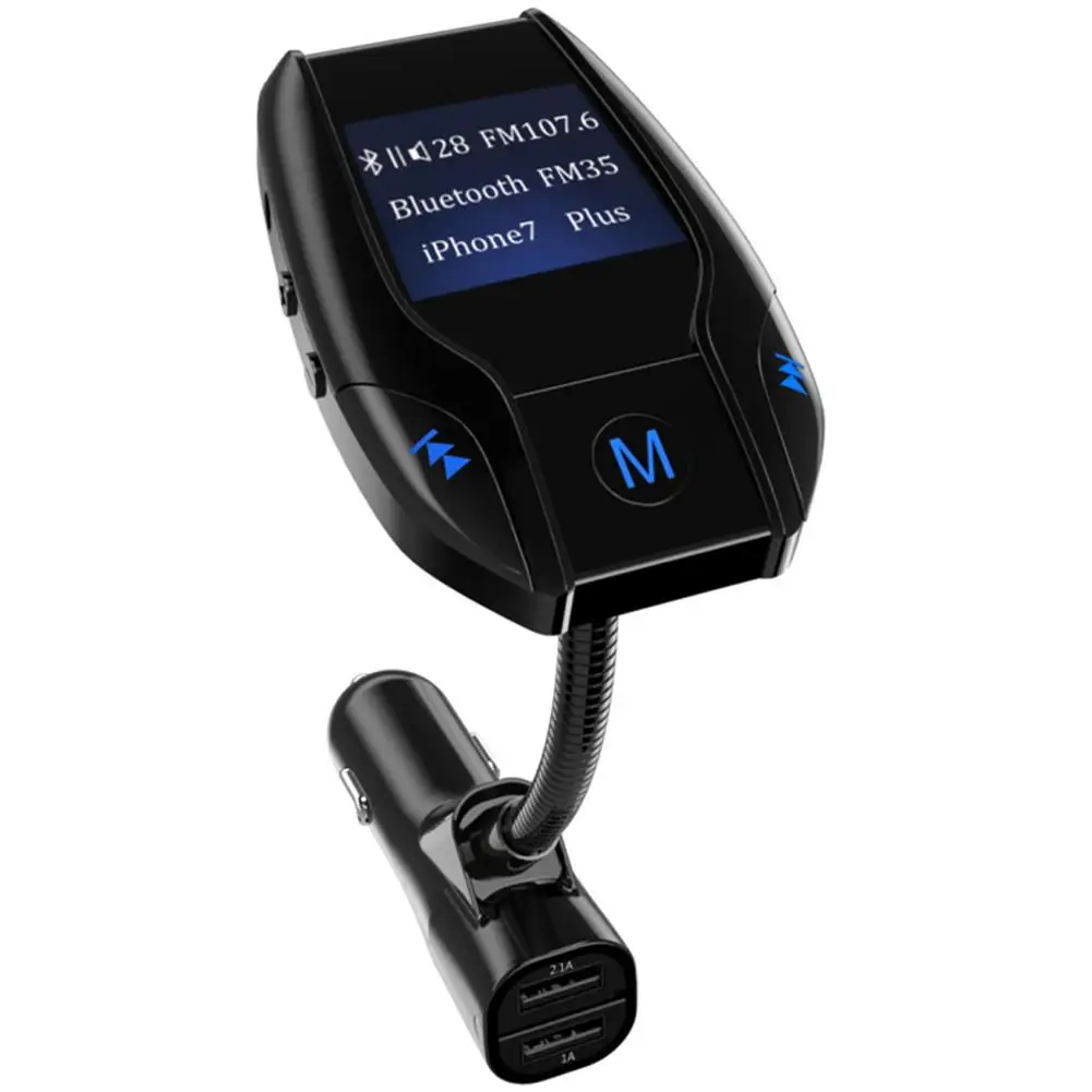 

Bluetooth FM Transmitter Adapter Car Kit with 1.44 Inch Display TF Card MP3 Player