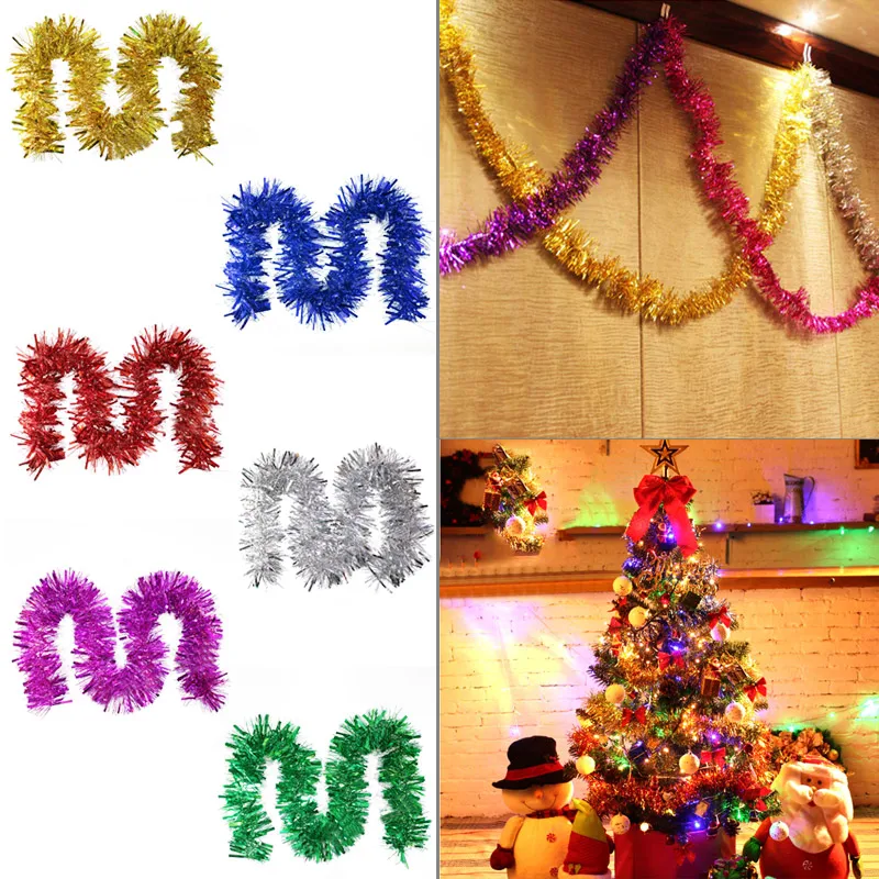 2 м Рождественская елка Праздничная мишура розового цвета зеленый цвет