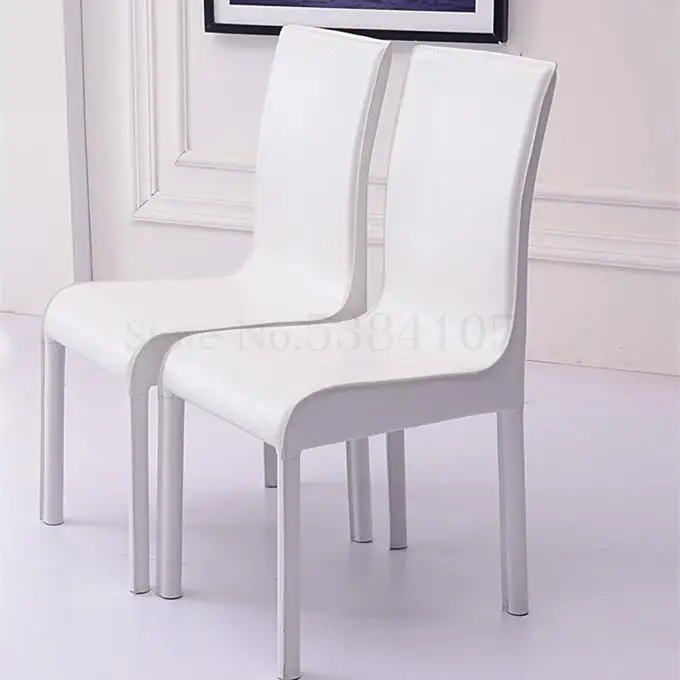 Special Offer Sleek Minimalist Modern Leather Dining Chair Hotel Restaurant Dinette Office Home Black White Stool Back |