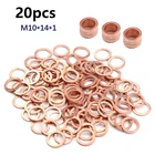 20 шт.упак. однотонные Медь шайба плоская уплотнительным кольцом приемный штекер сальник фитинги 10*14*1 мм шайбы крепежа аппаратных аксессуары для ванной комнаты