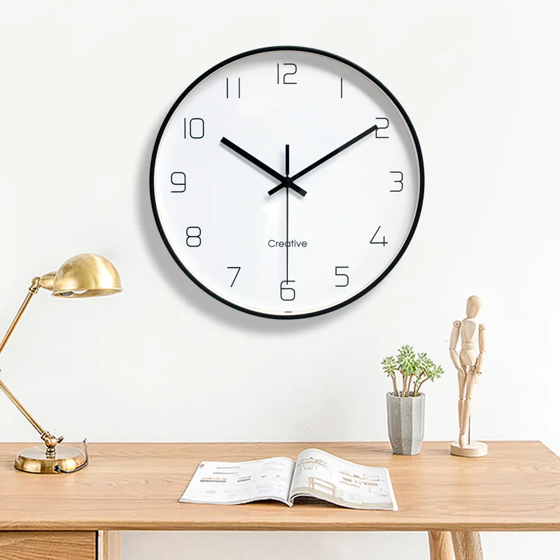 Цифровые настенные часы для гостиной немой домашний декор современный дизайн