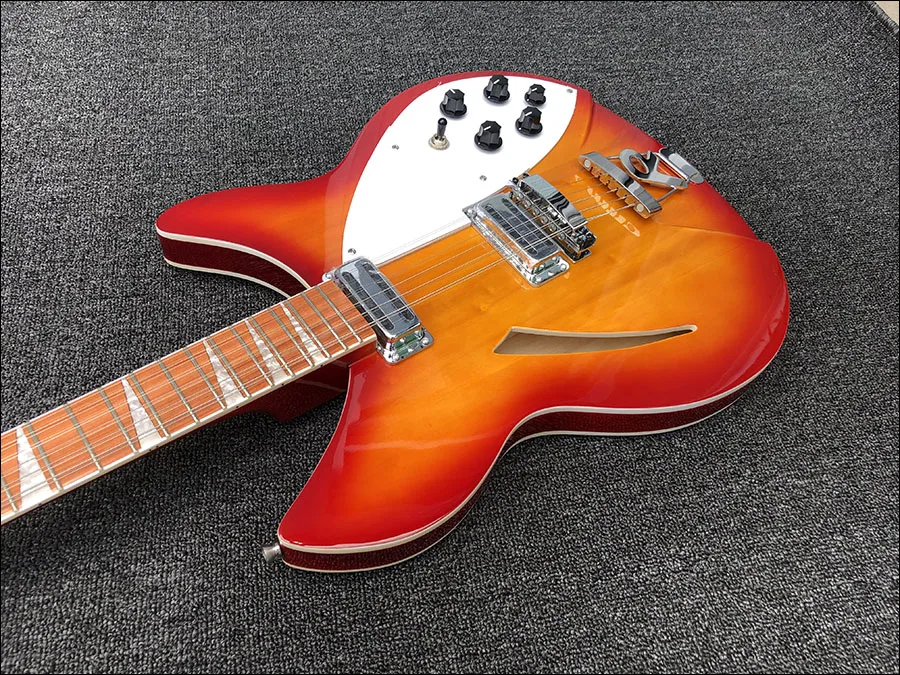 High quality 12 String Electric Guitar, Ricken 360 Electric Guitar,Cherry red Burst body,Rosewood fingerboard,free shipping
