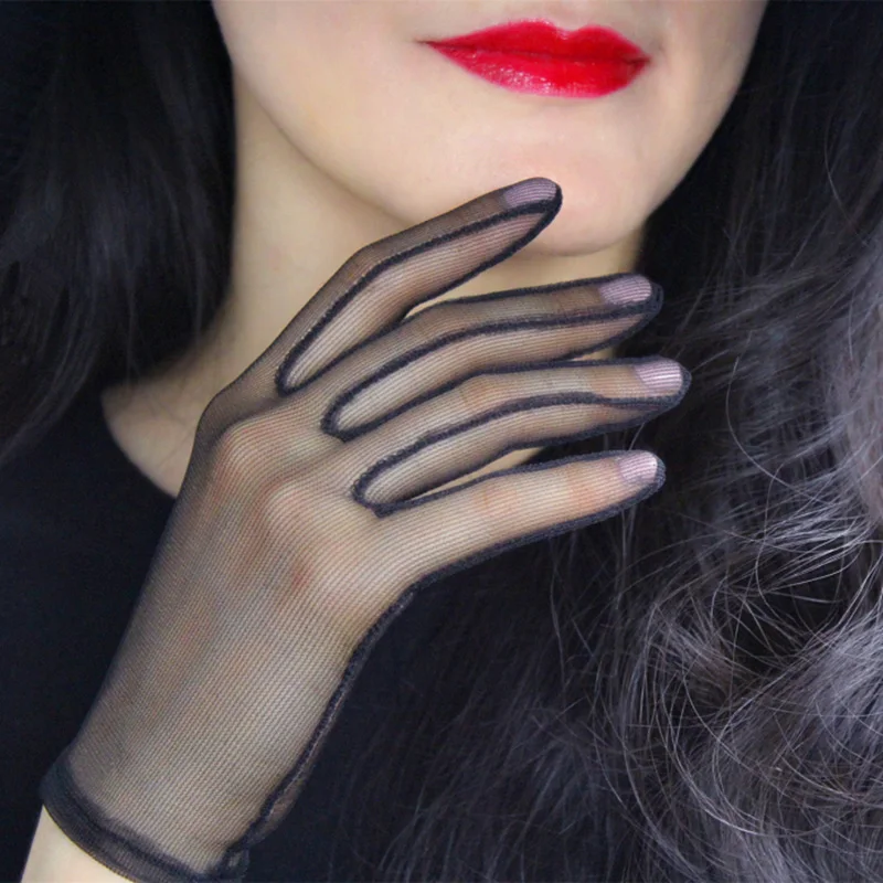 Сексуальные кружевные белые женские перчатки сетчатые ультратонкие Вечерние