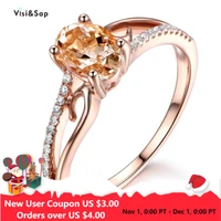visisap elliptical champagne gold color zircon lady rings for anniversary gifts wholesale women ring jewelry supplier b2124