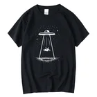 Футболка XIN YI мужская с забавным принтом инопланетянина, тенниска из 100% хлопка, круглый вырез, повседневная майка свободного покроя