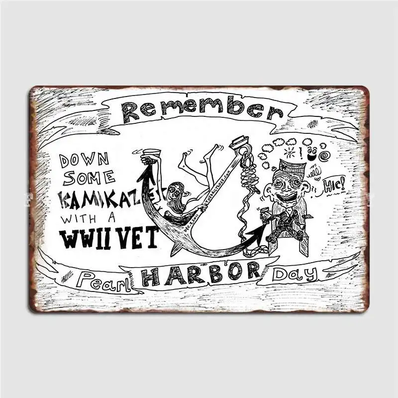 

Запомните день жемчуга гавани, мультяшный металлический плакат, печатный плакат, плакаты для паба, гаража, кинотеатра, кухни, жестяные плака...