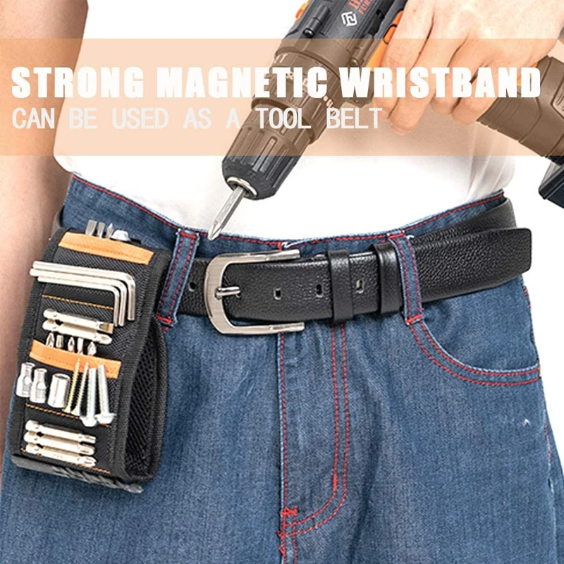 

Universal 1680D Oxford Cloth Magnetic Wristband Holding Screws Drills Repair Part Organizers Tool Bag With 2 Pocket