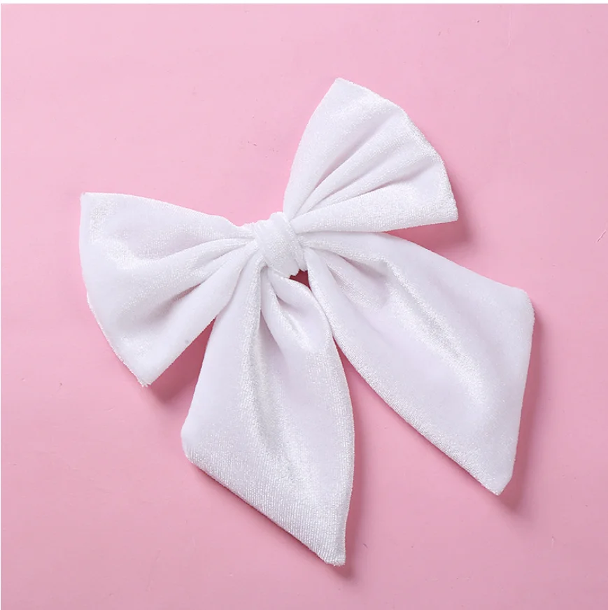 24 шт./лот винтажные бархатные большие банты для волос обтягивающие нейлоновые