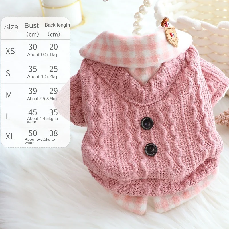 

Leisure Pure And Fresh Dog Clothes Autumn Winter Shirt Sweater Fake Two Pieces Warm Cotton Clothes Lovely Sweater Coat ZA661