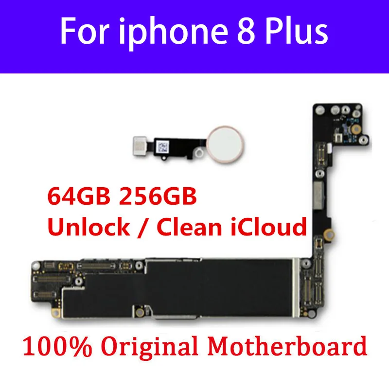 

100%Original For iPhone 8 Plus Motherboard With / Without Touch ID 64GB 256GB Motherboard 5.5 inch Logic Board Unlocked