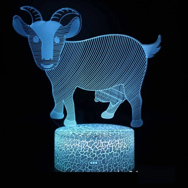 Китайский Зодиак 3D светодиодная лампа 7 цветов Изменение USB 3d светодиодный светильник для ребенка спящий ночной Светильник детский праздничный подарок для подруги - Испускаемый цвет: 7 Colors Changeable