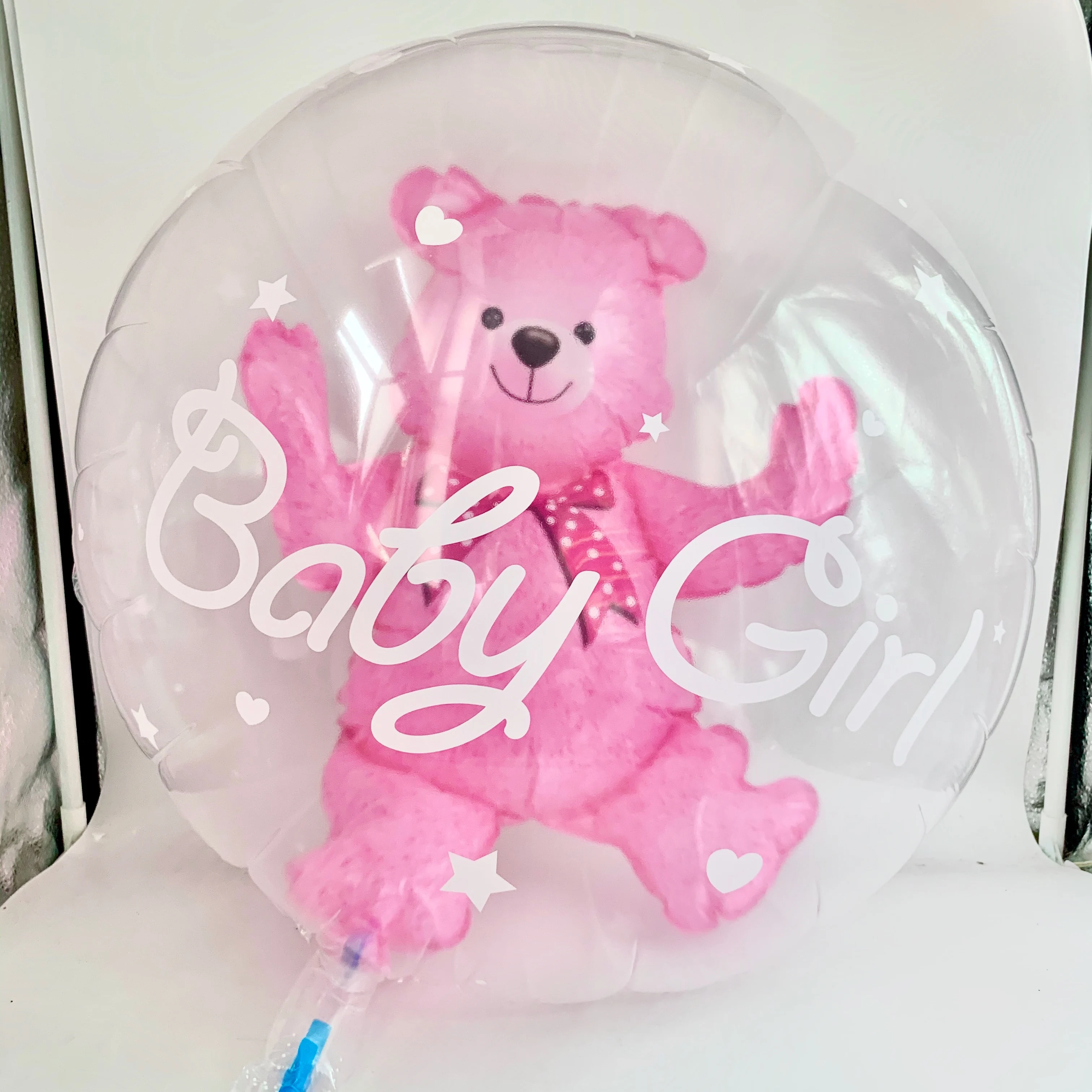 

4D Transparent Baby Girl/Boy Bear Bubble Ball Birthday Party Blue/Pink Balloon Baby Shower Gender Reveal Decor DIY Gift Supplies
