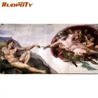 Картина маслом для взрослых RUOPOTY, 60x75 см, ручная работа, в рамке, для украшения гостиной, акриловое искусство