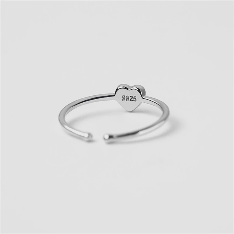 

925 Sterling Silver Red Heart Temperament Sweet Personality Fresh Fashion Korea Female Cute Resizable Opening Rings SRI129