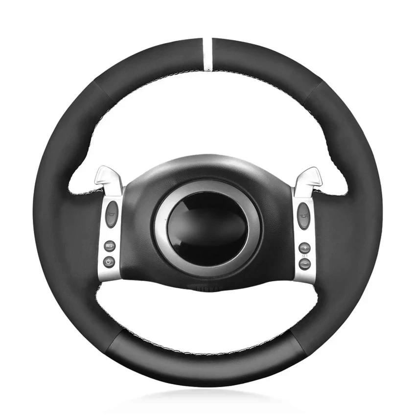 

Hand Sew Black Genuine Leather Suede Steering Wheel Cover for Mini(Hatchback/Mini R50/R52/R53) 2001-2006 Convertible 2004-2008