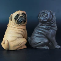 simulation wild animal pug model doll pet dog action doll role playing childrens educational toy collection gift