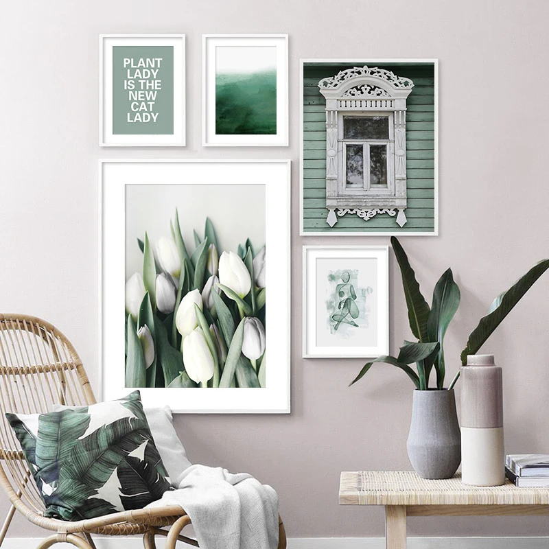 

Nordic Modern Green Plants Flower Canvas Painting Scandinavian Landscape Art Poster Photography Pictures Home Decoration Bedroom