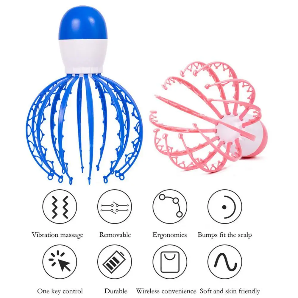 

Head Relax Massager Healing Neck Claw Massage Anti-stress Spa Relax Relief Pain Scalp Octopus Blood Headache Circulate Stim X9K4