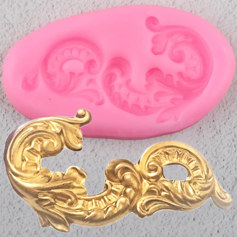 Барокко рельефная граница силиконовые формы кекс Топпер конфеты глина шоколад