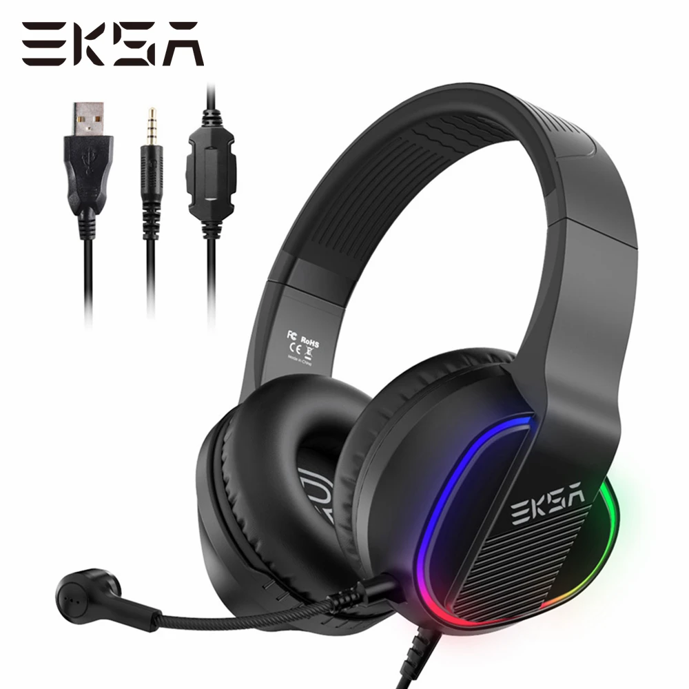 Игровая гарнитура EKSA E400 проводная стереогарнитура 3 5 мм с микрофоном
