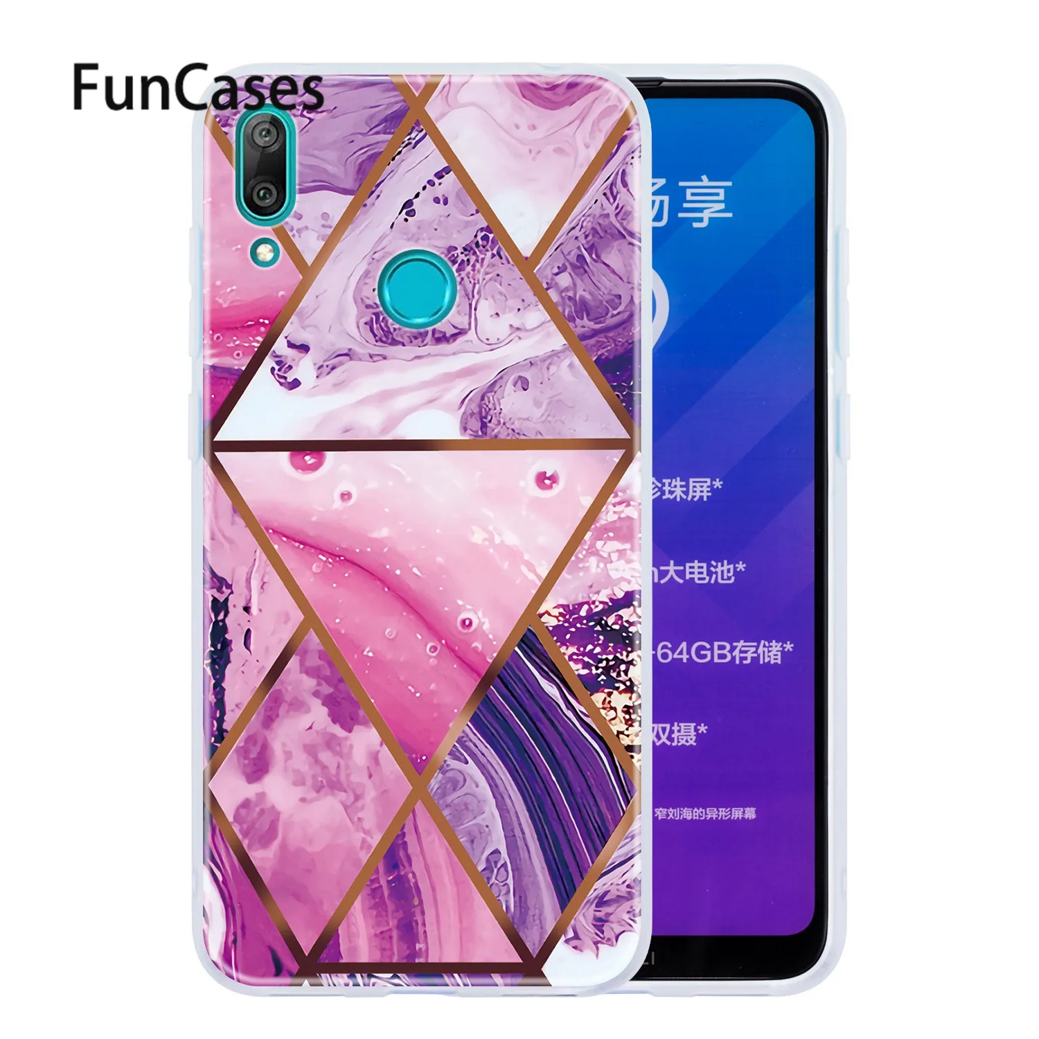 Телефонные чехлы для huawei Y7 Prime 2019 портативные Чехлы Cube Capinha para Enjoy 9 Мягкая