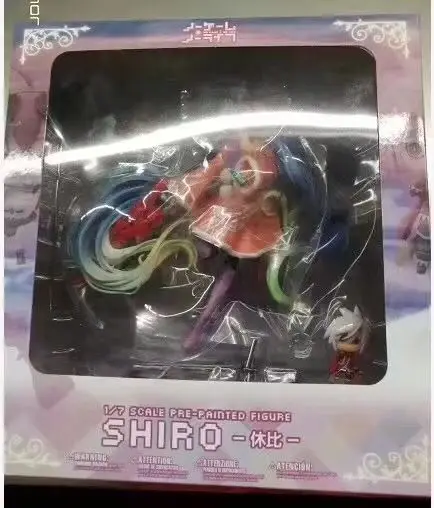 

No Game No Life Sexy Girl Shiro Kit Brinquedos Anime Action Figure Decoration Home Statue Toys 22cm