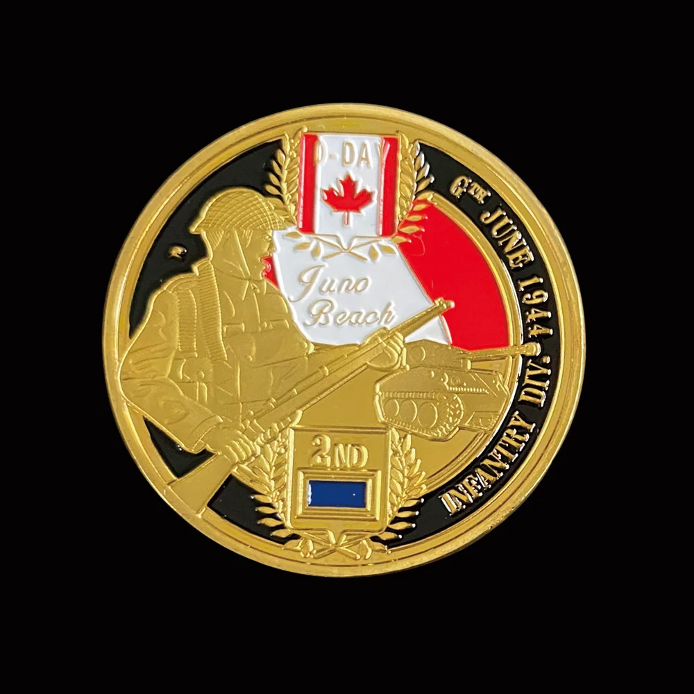 1944 6 D день Золотая монета пехотное подразделение Нормандия посадка для сбора