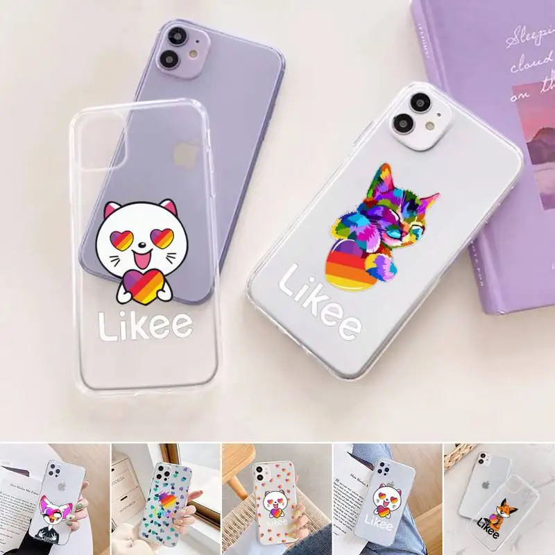 

fashion Likee cat bear love heart art Phone Case For iphone 12 11 mini x xs xr pro max 8 7 6s 6 5 5s 5c se plus Transparent soft