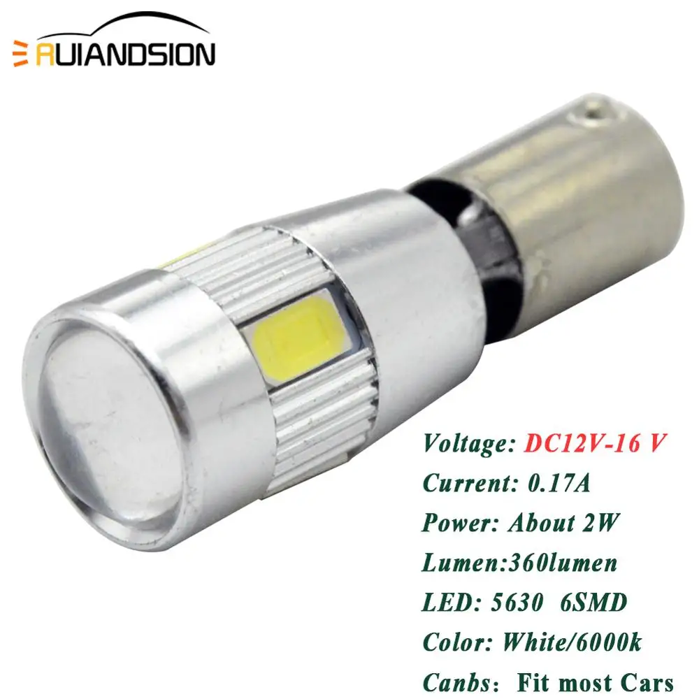 10x2 Вт H6W BAX9s 6SMD светодиодный 5630 433 BA9S T4W BAY9S H21W Canbus лампа индикатор заднего хода