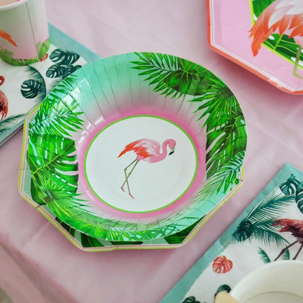 Фламинго украшения вечерние поставки счастлив День рождения Дети одноразовая