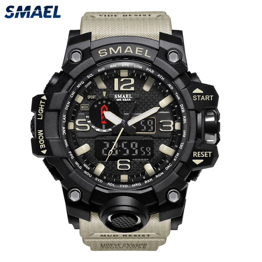 

SMAEL 2021 Fashion Sport Watch Men Alarm Clock Orange Waterproof Week Display Men Watches Digital Watch relogio masculino