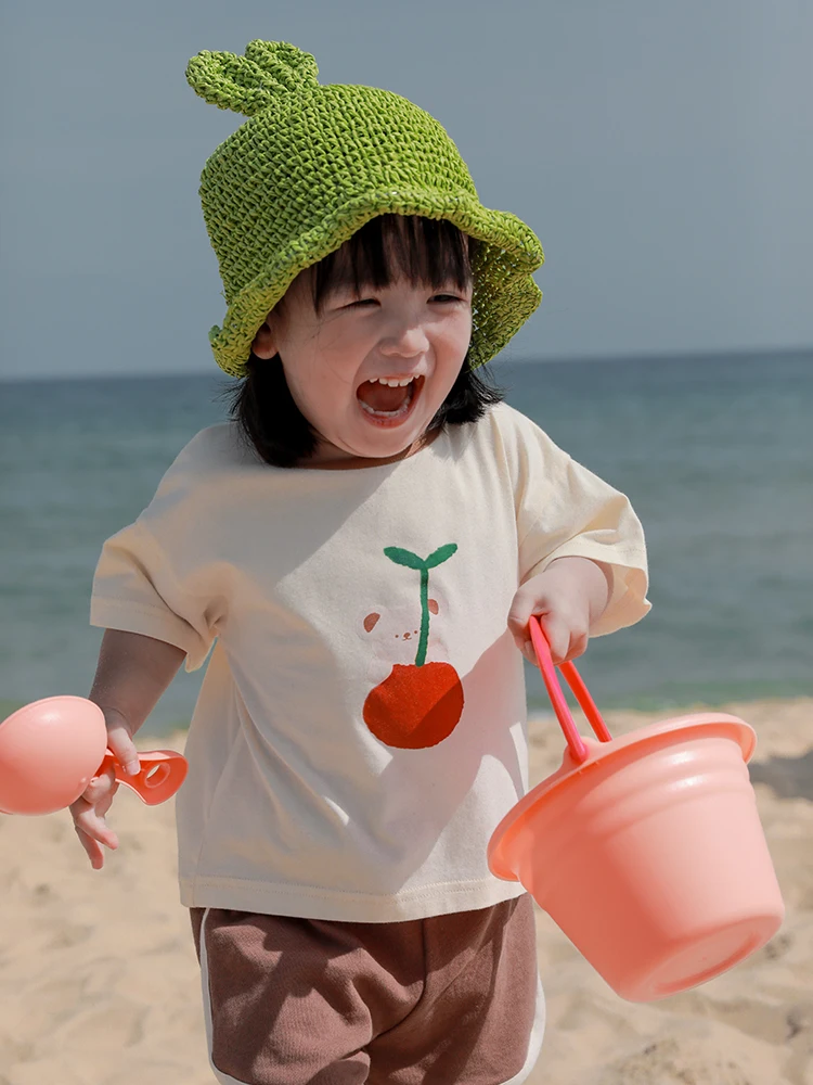 

Girls Cartoon Print Tops 2021 New Summer Clothes Cute Short Sleeved Baby Casual T Shirts