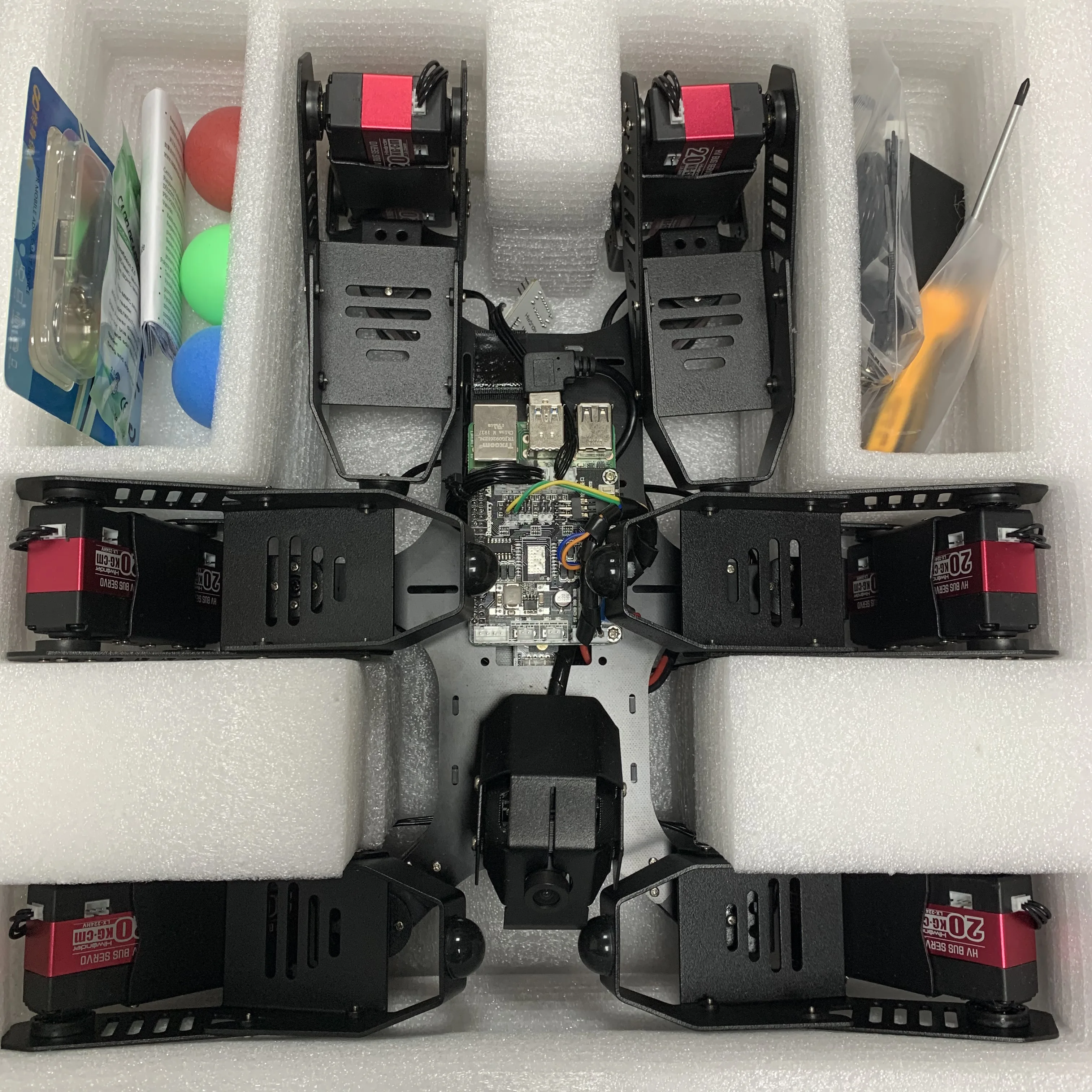 DIY Raspberry Pi 4B обновленный шестиногий робот паук Hexapod Bionic SpiderPi программируемый OpenCV