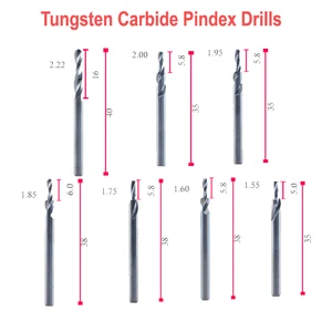 2 шт. стоматологические лабораторные твердосплавные сверла из вольфрамовой стали, используемые с лабораторными пиндексными размерами-1,55 1,6 1,75 1,85 1,95 2,0 3,0 пин