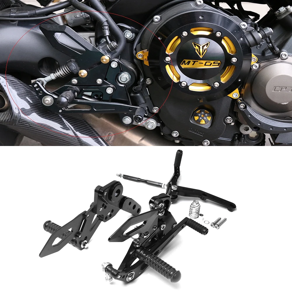 

Motorcycle CNC Aluminum Adjustable Rear Sets Rearset Footrest Foot Rest Pegs For Yamaha MT-09 MT 09 MT09 FZ-09 2014-2017
