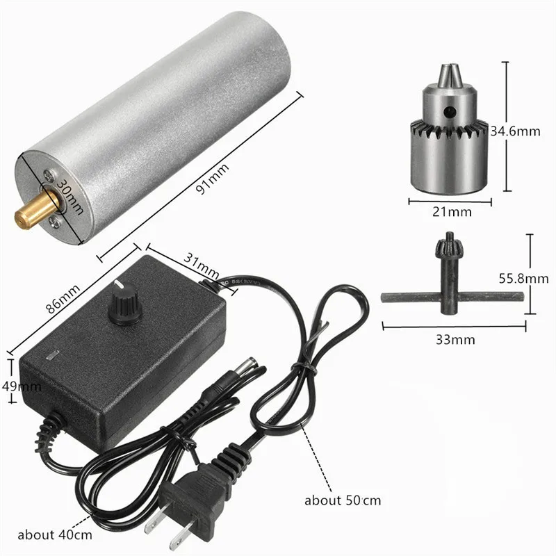 

DC 6V-24V Mini Electric Hand Drill 385 DC Motor with JT0 Chuck Adjustable Speed DIY Tool For Circuit Board Woodworking Aluminum