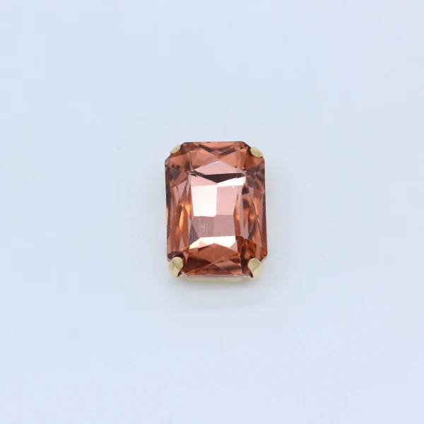 peach Все размеры, 24 цвета, плоские с оборота прямоугольные пришитые стеклянные стразы, камень, кристаллы, драгоценные камни, Стразы для шитья, Золотая пуговица для изготовления платья - Цвет: peach