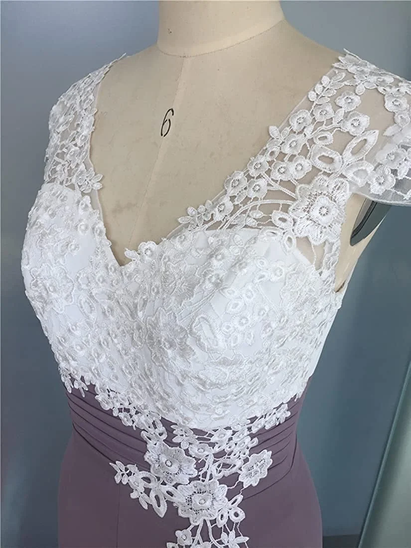 Платья для матери невесты с v-образным вырезом женщин Цвет слоновой кости