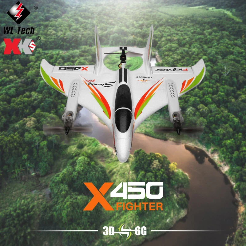 

2021 New XK X450 Rc Airplane 2.4G Remote Control Brushless Stunt Airplane Vertical Takeoff And Landing Glider Remote Plane Toys