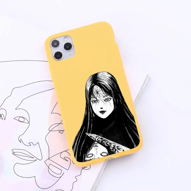 

Junji Ito Collection Tees Phone Case Candy Color for iPhone 6 7 8 11 12 s mini pro X XS XR MAX Plus