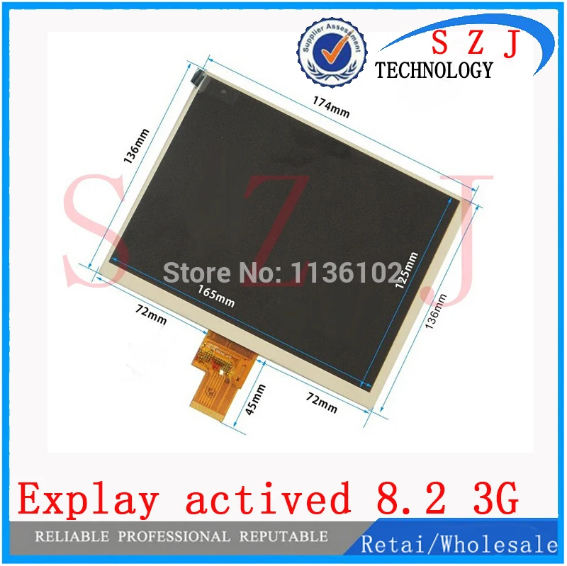 New 8" inch for Explay actived 8.2 3G TABLET LCD Display Screen Panel Replacement Digital Viewing Frame Free Shipping