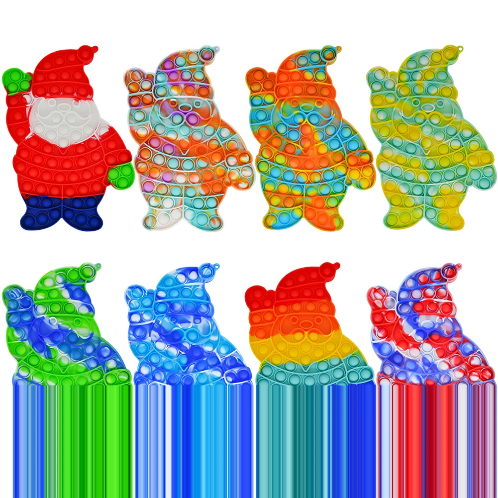 

Силиконовый Рождественский пузырь в виде Санты большого размера для снятия стресса для взрослых и детей сенсорные рождественские подарки