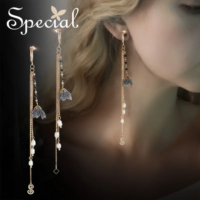 Специальный новые моды стерлингового игла кисточкой серьги на ушную раковину с