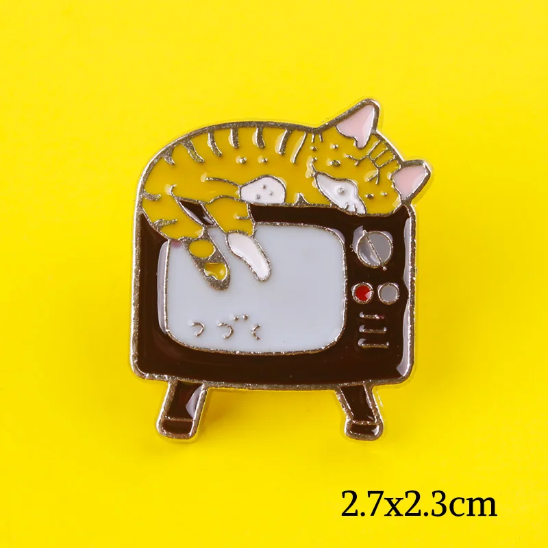 Милые Значки для отдыха с кошками одежды эмалевые значки животными рюкзака