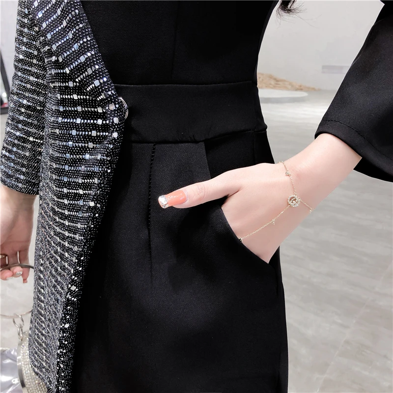 

2020 Vintage Blazer Dress Women Spring Winter Patchwork sequined mini Dress Asymmetric elegant black party Dresses Vestidos