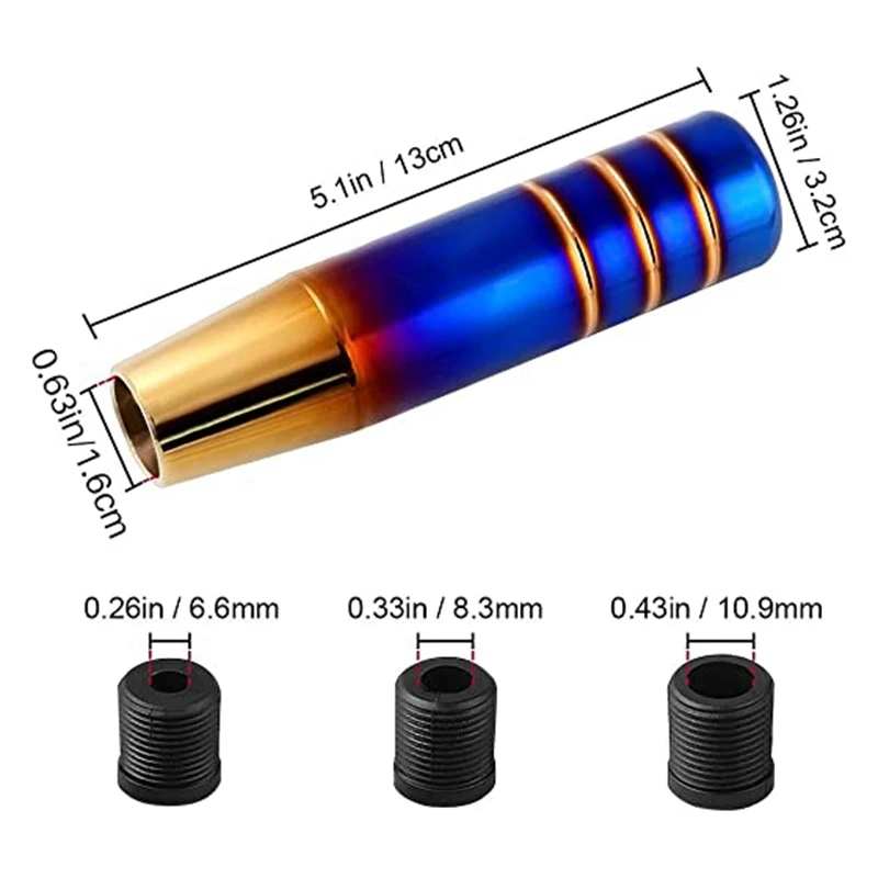 

Aluminum Weighted Manual Shift knobs, Long Stick Shift Knob Universal Gear Shifter Knobs with 3 Threaded Adapters